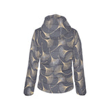 Gold ginkgo leaves Women's Padded Hooded Jacket