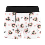Cute pugs pink heart paw pattern Men's All Over Print Boxer Briefs Men's Underwear