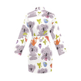 Cute koalas teapots tea Women's Long Sleeve Belted Night Robe