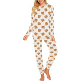 Pancake Pattern Print Design 01 Women's All Over Print Pajama Set