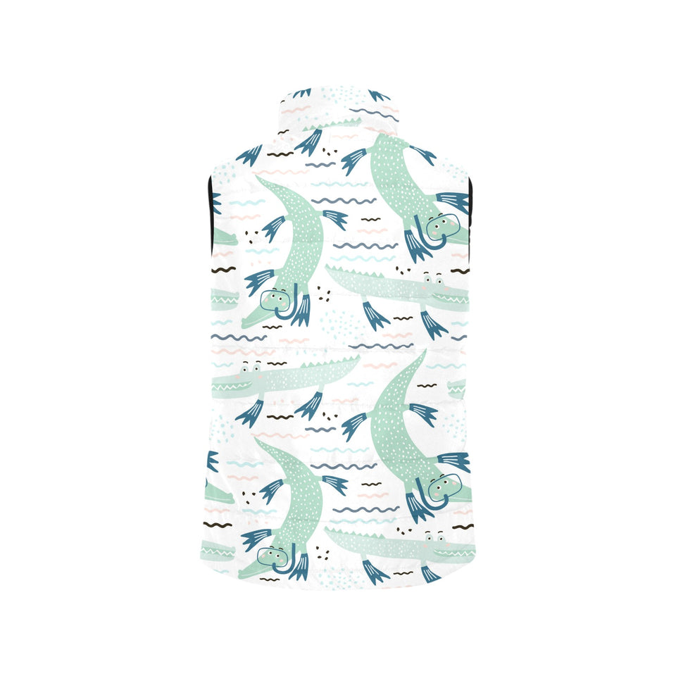 Crocodile diver pattern Women's Padded Vest