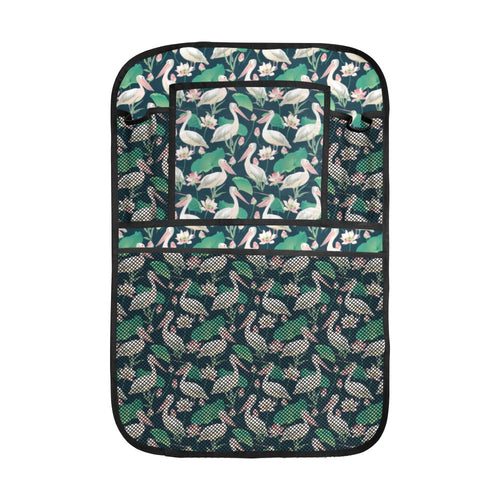 Pelican Pattern Print Design 03 Car Seat Back Organizer