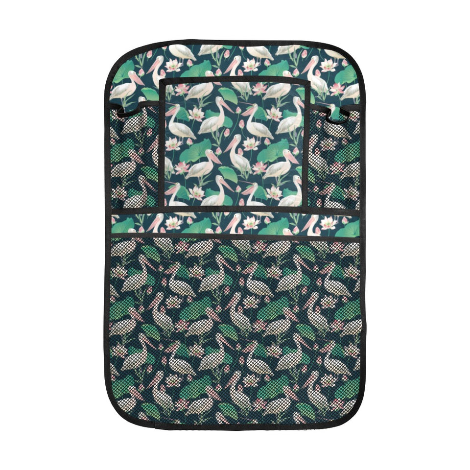 Pelican Pattern Print Design 03 Car Seat Back Organizer