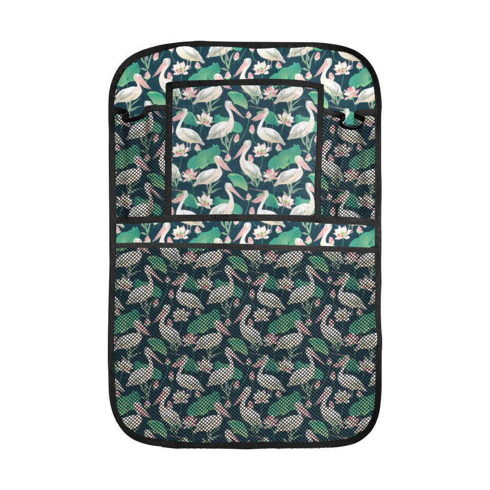 Pelican Pattern Print Design 03 Car Seat Back Organizer