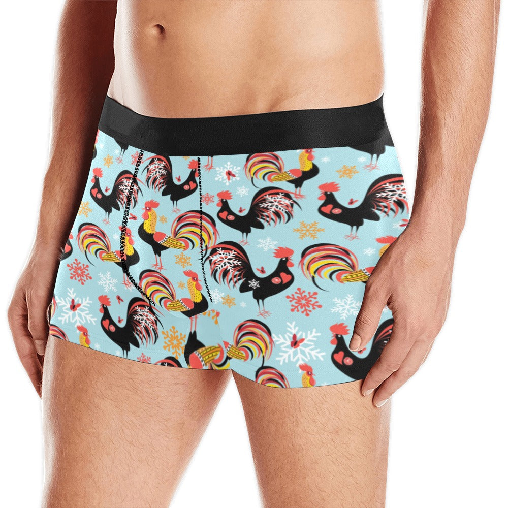 Rooster chicken cock snowfalke Men's All Over Print Boxer Briefs Men's Underwear