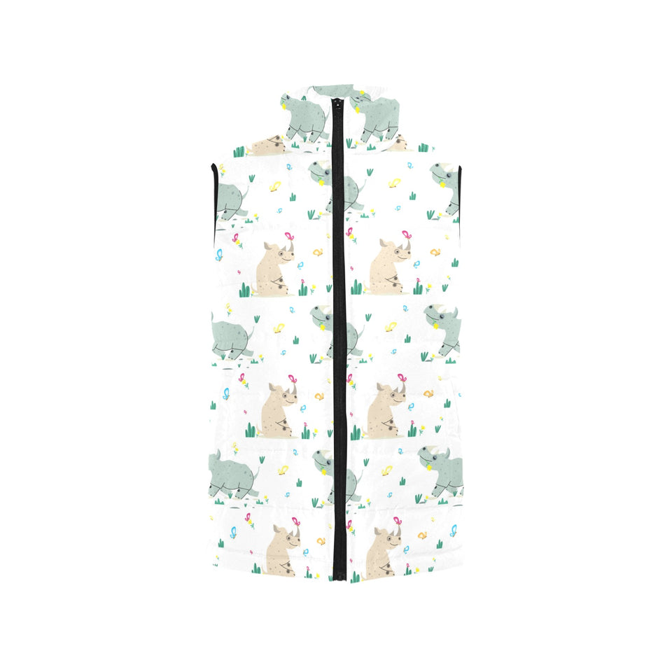 Cute Rhino pattern Women's Padded Vest