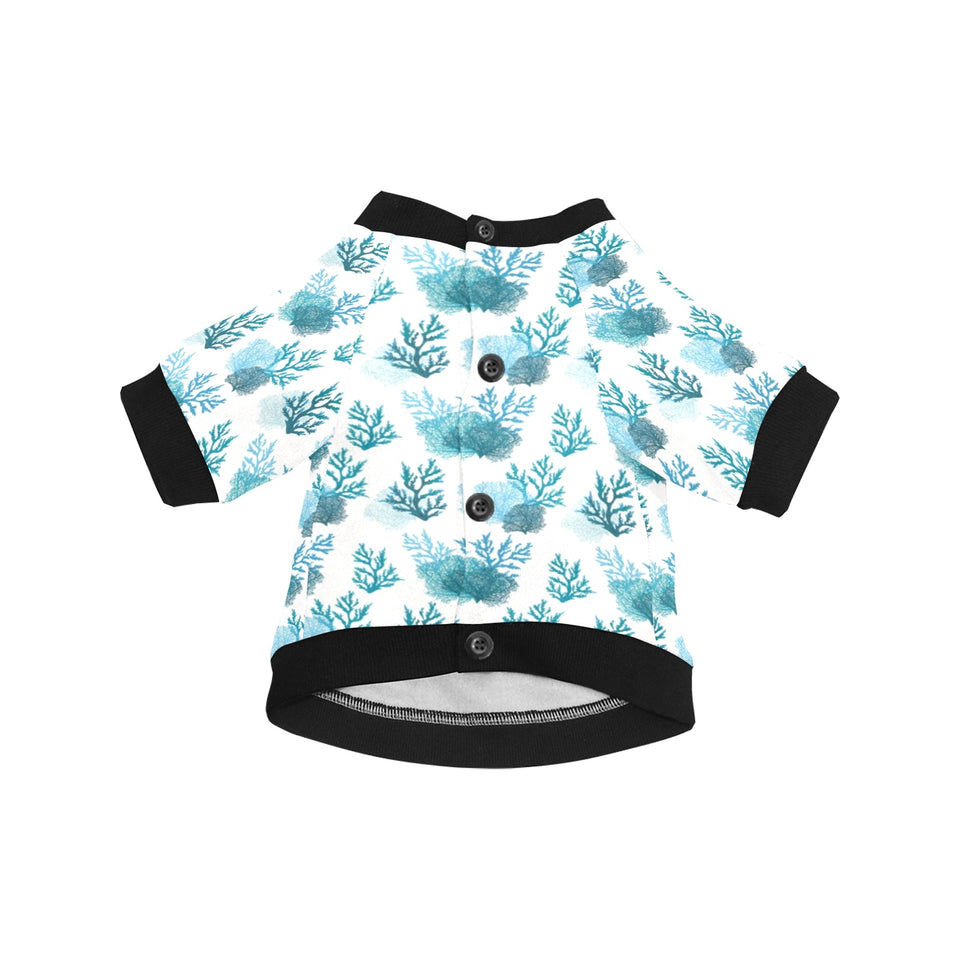 Coral Reef Pattern Print Design 04 All Over Print Pet Dog Round Neck Fuzzy Shirt
