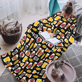 Beer type pattern Blanket Robe with Sleeves