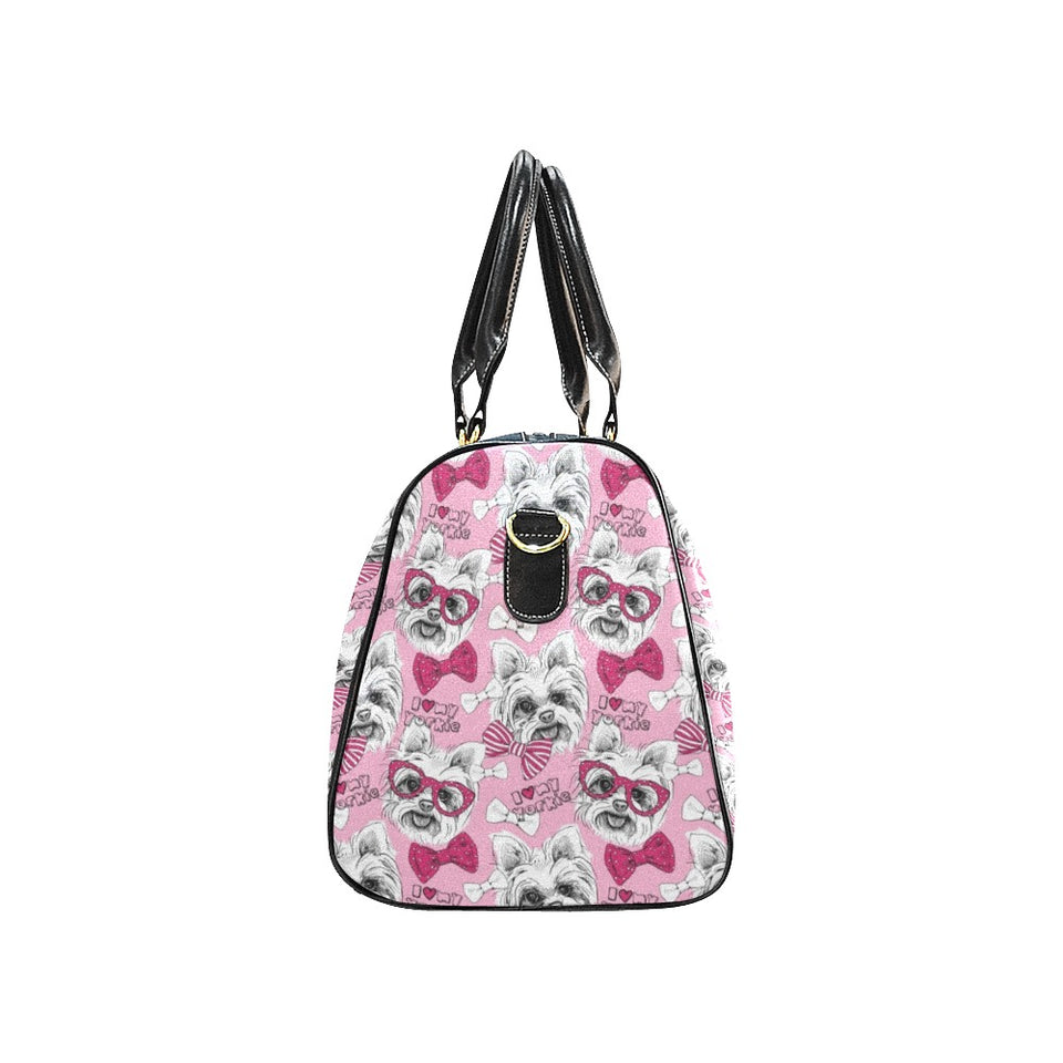 Yorkshire Terrier Pattern Print Design 03 Travel Bag