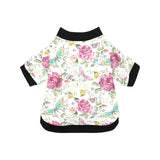 Hand drawn butterfly rose All Over Print Pet Dog Round Neck Fuzzy Shirt