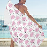 Pig Pattern Print Design 03 Beach Towel