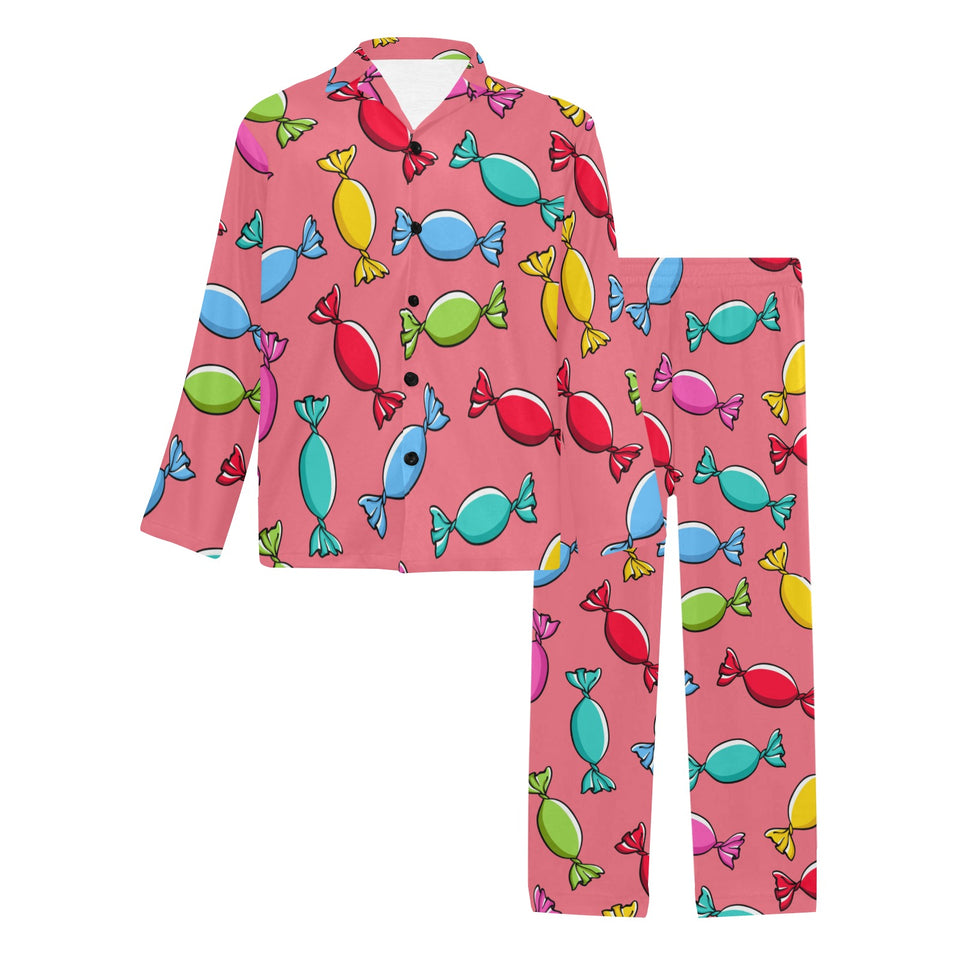 Colorful wrapped candy pattern Men's Long Pajama Set