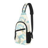 Bonsai bamboo stork japanese pattern cream theme All Over Print Chest Bag