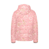 Bicycle Pattern Print Design 02 Kids' Boys' Girls' Padded Hooded Jacket