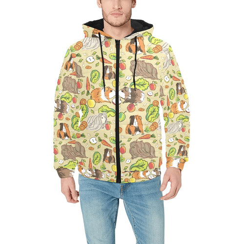 Guinea Pig Pattern Print Design 04 Men's Padded Hooded Jacket
