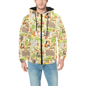 Guinea Pig Pattern Print Design 04 Men's Padded Hooded Jacket