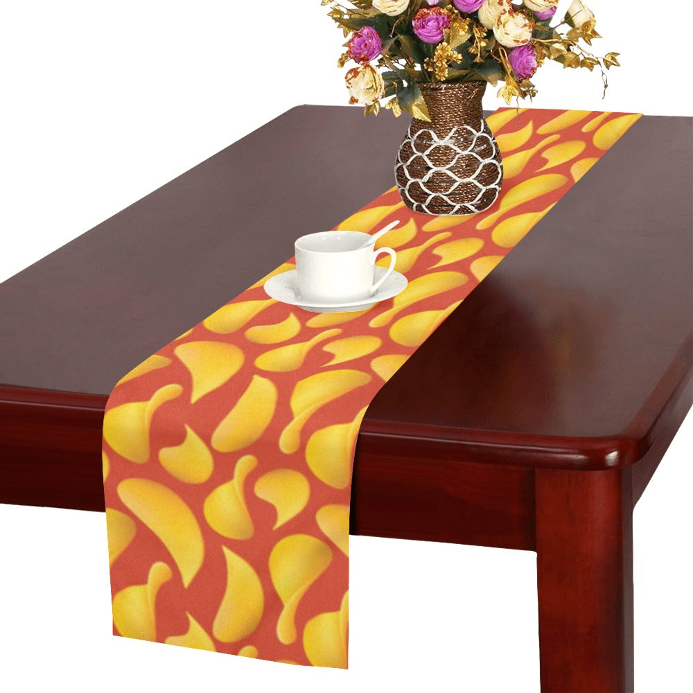 Potato Chips Pattern Print Design 05 Table Runner