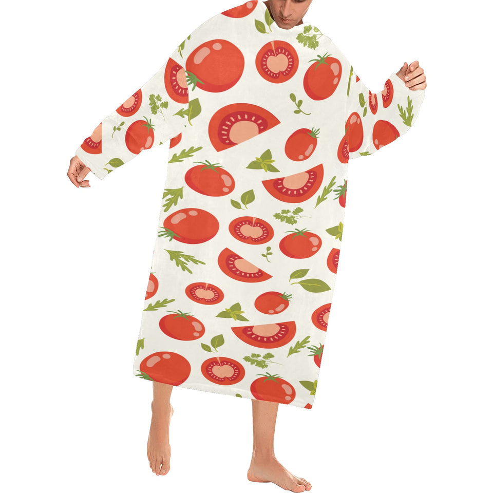 Tomato pattern Blanket Robe with Sleeves