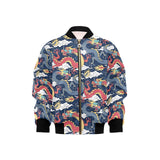 Blue red dragon cloud pattern Kids' Boys' Girls' Bomber Jacket