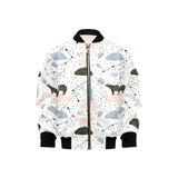 Polar bears star poka dot pattern Kids' Boys' Girls' Bomber Jacket