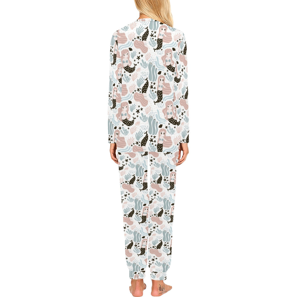 cute mermaid pattern Women's All Over Print Pajama Set