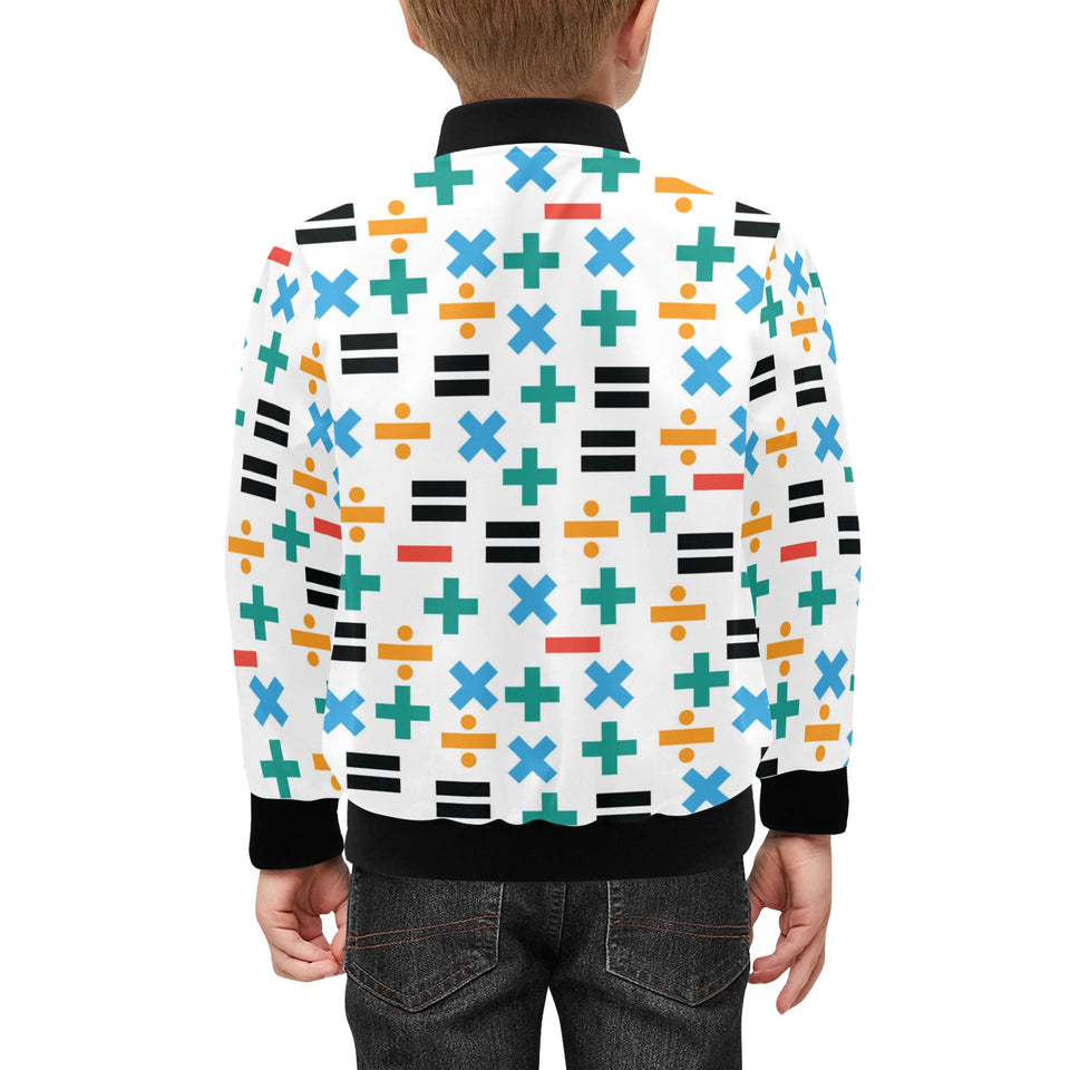 Math Pattern Print Design 05 Kids' Boys' Girls' Bomber Jacket