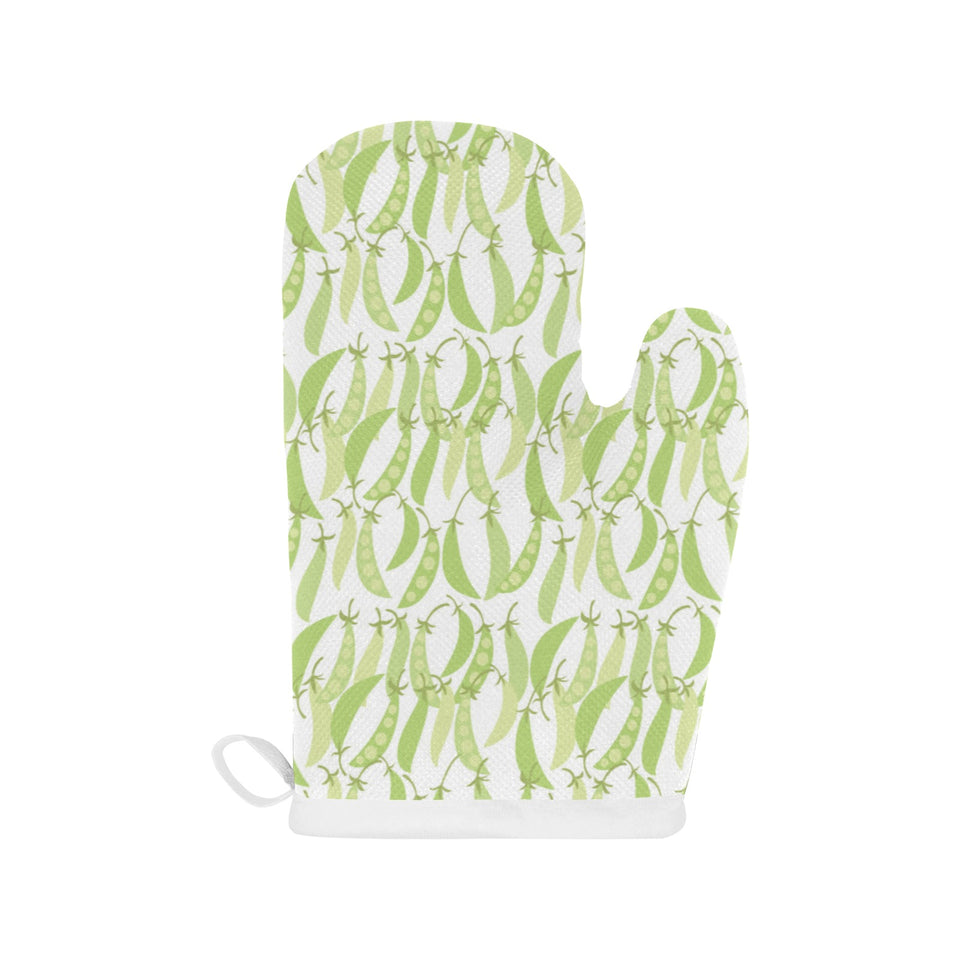 Green Peas Pattern Print Design 03 Heat Resistant Oven Mitts