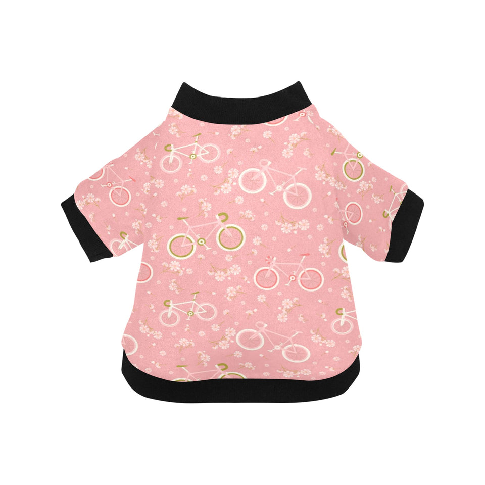 Bicycle Pattern Print Design 02 All Over Print Pet Dog Round Neck Fuzzy Shirt