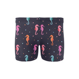 Watercolor colorful seahorse pattern Men's Swimming Trunks