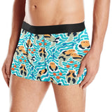 Cute sea otters fishe sea urchin pattern Men's All Over Print Boxer Briefs Men's Underwear