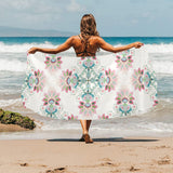 Square floral indian flower pattern Beach Towel