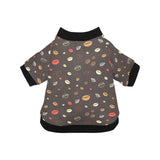 Coffee bean leave pattern All Over Print Pet Dog Round Neck Fuzzy Shirt