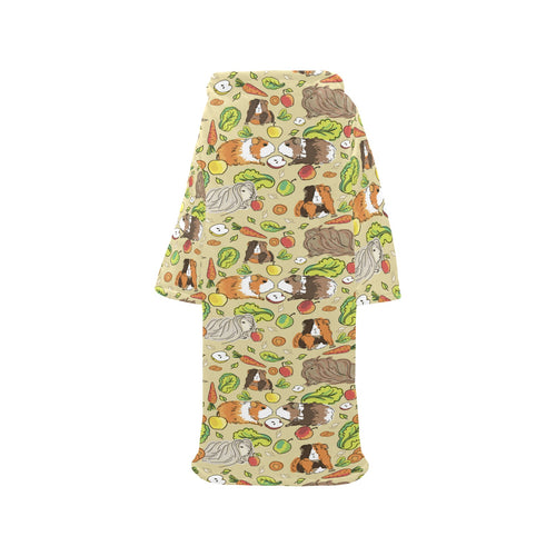 Guinea Pig Pattern Print Design 04 Blanket Robe with Sleeves