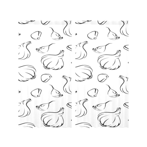 Garlic pattern black white Gauze Curtain