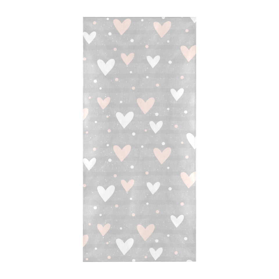 Heart pattern gray background Beach Towel