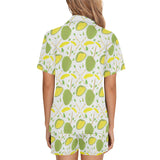 Durian pattern background Women's V-Neck Short Pajama Set