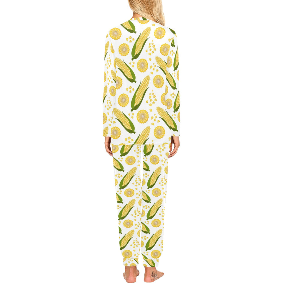 Corn Pattern Print Design 05 Women's All Over Print Pajama Set