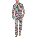 Colorful zebra skin pattern Men's Long Pajama Set