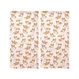 Cute Corgis Pattern pink background Gauze Curtain