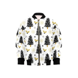 Christmas tree holly snow star pattern Kids' Boys' Girls' Bomber Jacket
