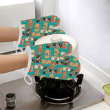 Camera Pattern Print Design 03 Heat Resistant Oven Mitts