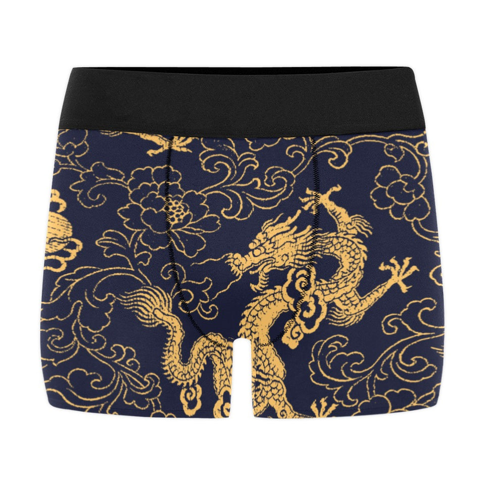 Gold dragon pattern Men's All Over Print Boxer Briefs Men's Underwear