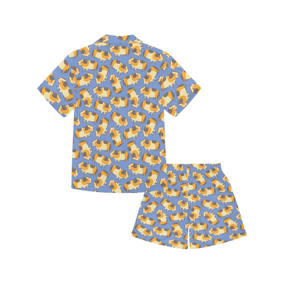 Guinea Pig Pattern Print Design 02 Kids' Boys' Girls' V-Neck Short Pajama Set