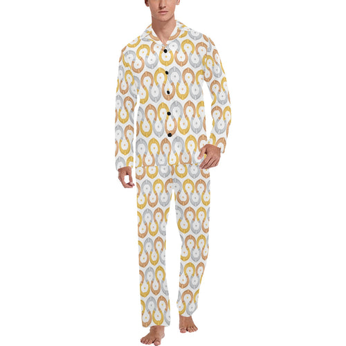 Horseshoes Pattern Print Design 03 Men's Long Pajama Set
