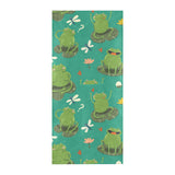 Cute frog dragonfly design pattern Beach Towel