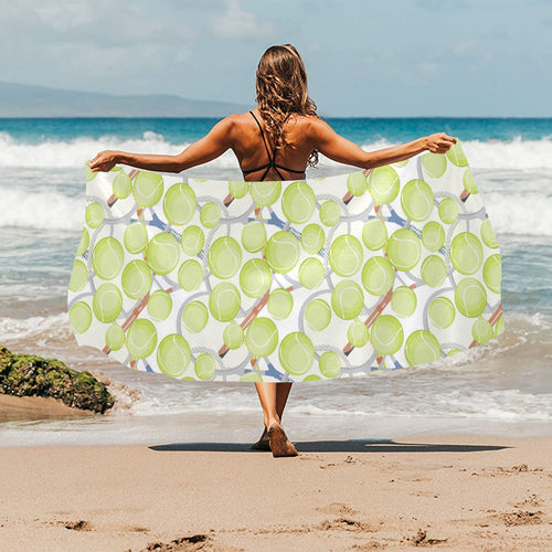 Tennis Pattern Print Design 01 Beach Towel