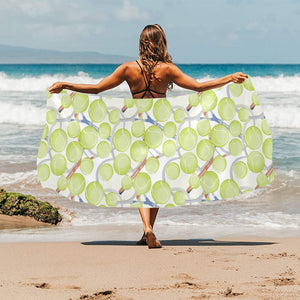Tennis Pattern Print Design 01 Beach Towel
