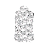 Cute french bulldog head pattern Women's Padded Vest