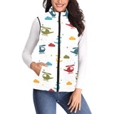 Colorful helicopter pattern Women's Padded Vest