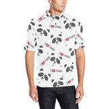 Hand Drawn faces of pandas pattern Men's All Over Print Polo Shirt